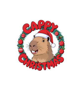 Cappy Christmas 1 model alb pe tricou