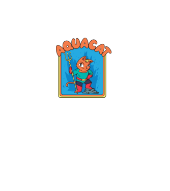 Aquacat model turcoaz pe tricou