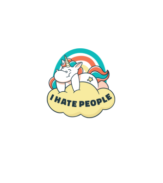 Urăsc oamenii Unicorn model  pe tricou