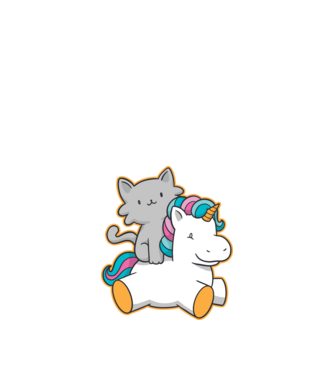 Unicorn Cu pisică model albastru închis pe tricou