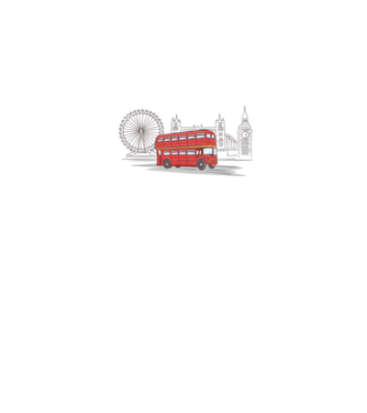 London Bus model alb pe tricou