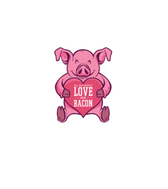 All you need is love and bacon model negru pe tricou