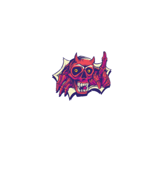 Craniu de Demon model negru pe tricou