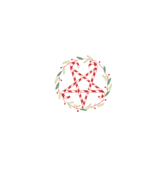 Pentagrama de Crăciun model negru pe tricou