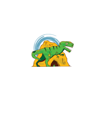 Dinozaur T-rex model albastru jeanși pe tricou