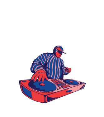 DJ disc jockey model negru pe tricou