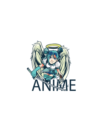 Anime fată cu sabie model verde de măr pe tricou