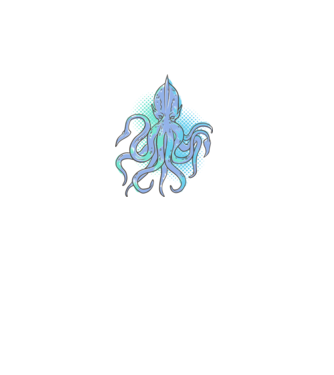 Cthulhu Caracatiță model turcoaz pe tricou