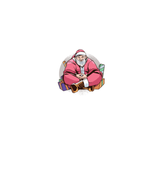 Santa Meditație model negru pe tricou