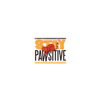 Stay Pawsitive model alb pe tricou