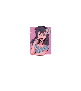 Fată Anime model albastru închis pe tricou
