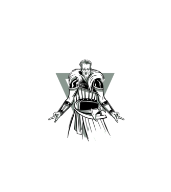 Războinic Viking model negru pe tricou