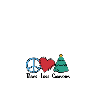 Peace Love Crăciun model alb pe tricou