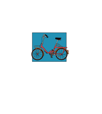 Bicicletă Camping model alb pe tricou