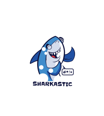 Sharkastic - Rechinul sarcastic model turcoaz pe tricou
