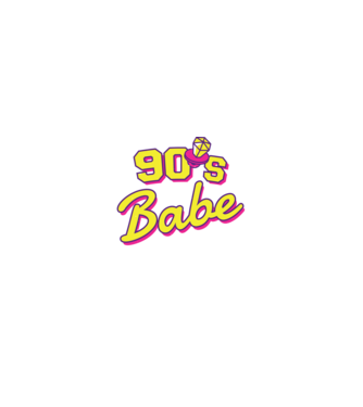 Retro 90s Babe model negru pe tricou