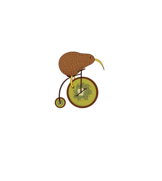 Bicicletă Kiwi model gri pe tricou