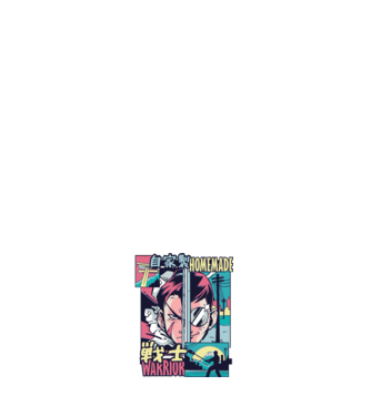 Anime Vaporwave Home Made Warrior model negru pe tricou
