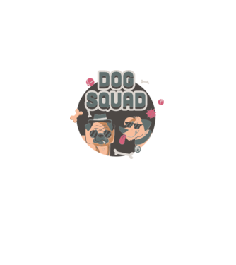 Dog squad model alb pe tricou