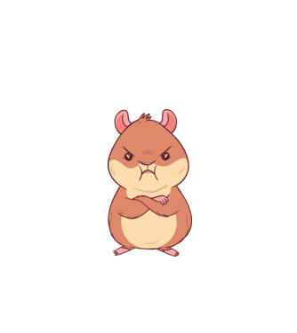 Hamster furios model negru pe tricou