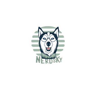 Nerdsky Husky model negru pe tricou