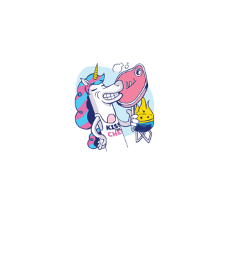 Unicorn Steak BBQ model alb pe tricou