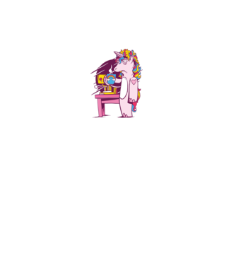 Unicorn Cafea model alb pe tricou