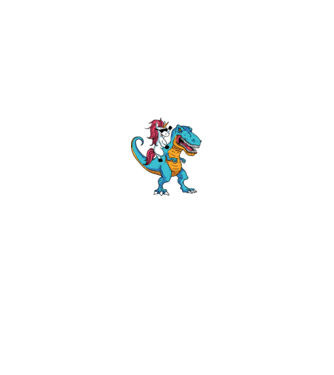 Unicorn cu dinozaur tricou amuzant model negru pe tricou