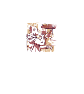 Pugilist model alb pe tricou