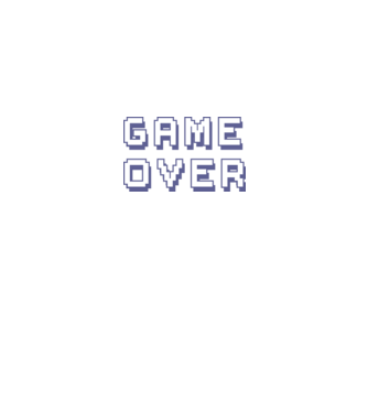 Game Over model alb pe tricou