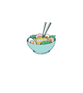 Paste Ramen model negru pe tricou