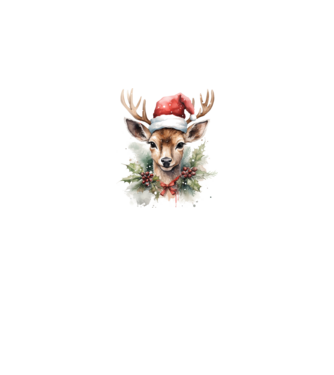 Festive Reindeer model alb pe tricou
