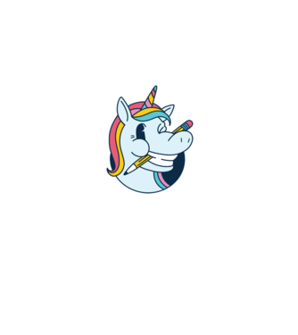 Elev Unicorn drăguț model gri pe tricou