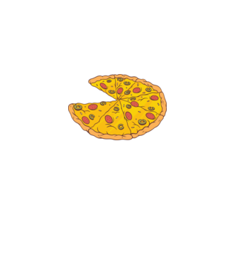 Felii de pizza Cuplu model alb pe tricou