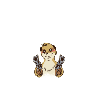 Pew Pew Pew Madafakas Suricată model negru pe tricou