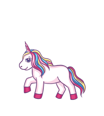 Unicorn drăguț model turcoaz pe tricou
