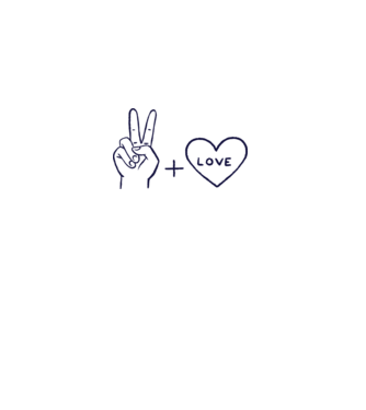 Peace + Love model alb pe tricou