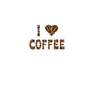 I Love Coffee model alb pe tricou