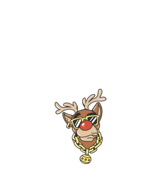 Gangster Reindeer model alb pe tricou
