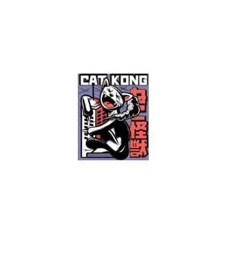 Cat Kong model alb pe tricou
