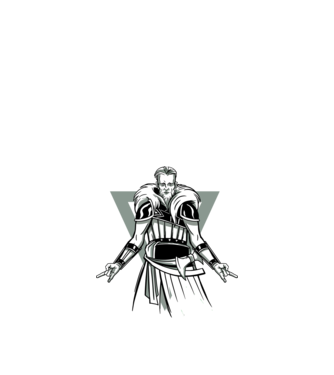 Războinic Viking model negru pe tricou