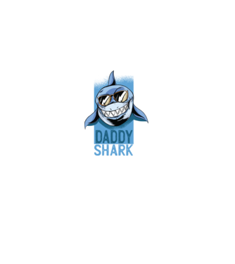 Daddy Shark tricou pentru tata model negru pe tricou