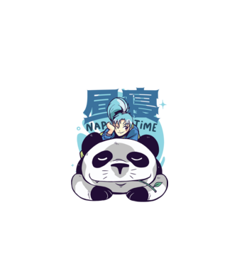 Anime Panda relaxare model alb pe tricou