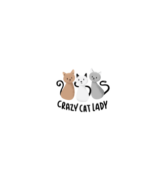 Crazy Cat Lady - fată nebună cu pisică model alb/roșu pe tricou