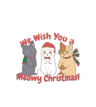 We wish You a Meowy Christmas model alb pe tricou