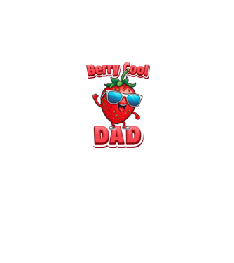 Berry Cool Dad Strawberry model negru pe tricou