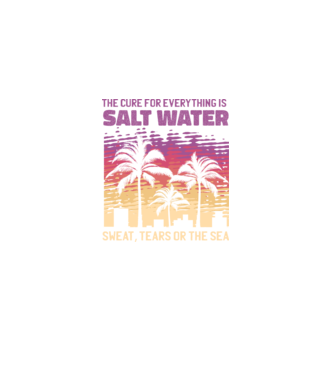 Retro Sunset - Apa sărată este leac pentru orice model negru pe tricou