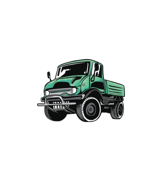 Camion model alb pe tricou