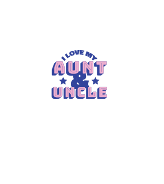 I Love My Aunt & Uncle model albastru deschis pe tricou