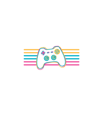 Gamer Controler Retro model alb pe tricou